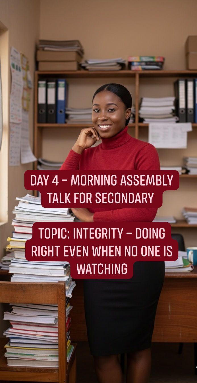 DAY 4 – MORNING ASSEMBLY TALK Topic:... - Teacher Chigozie | Facebook
