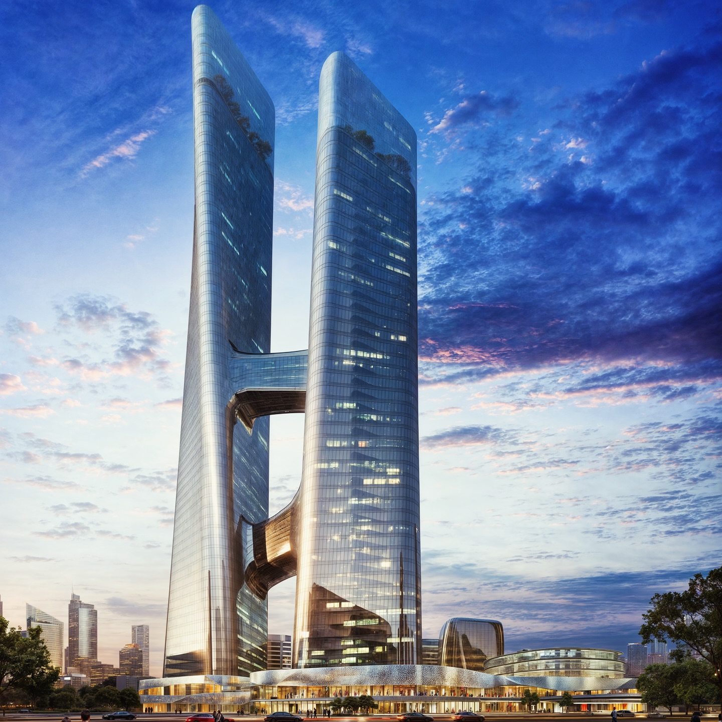 Loustaunau - At the heart of the Weifang Masterplan, these twin towers ...