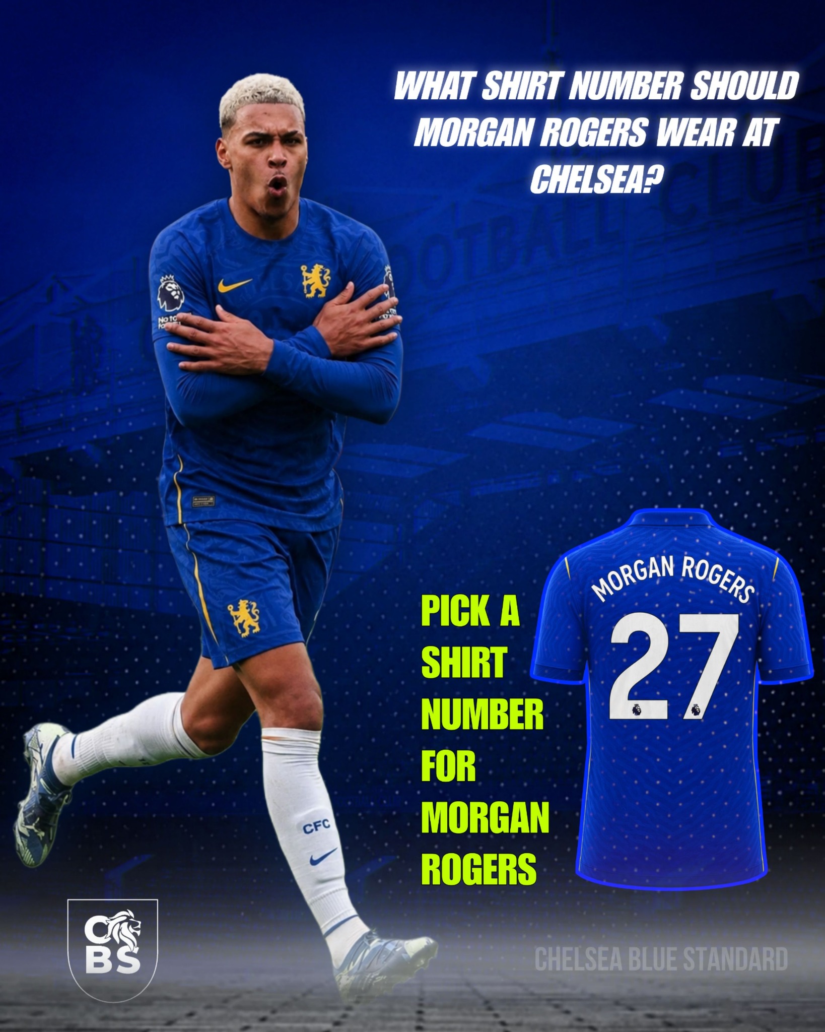 Morgan Rogers wore the number 27 shirt at Aston Villa. What shirt