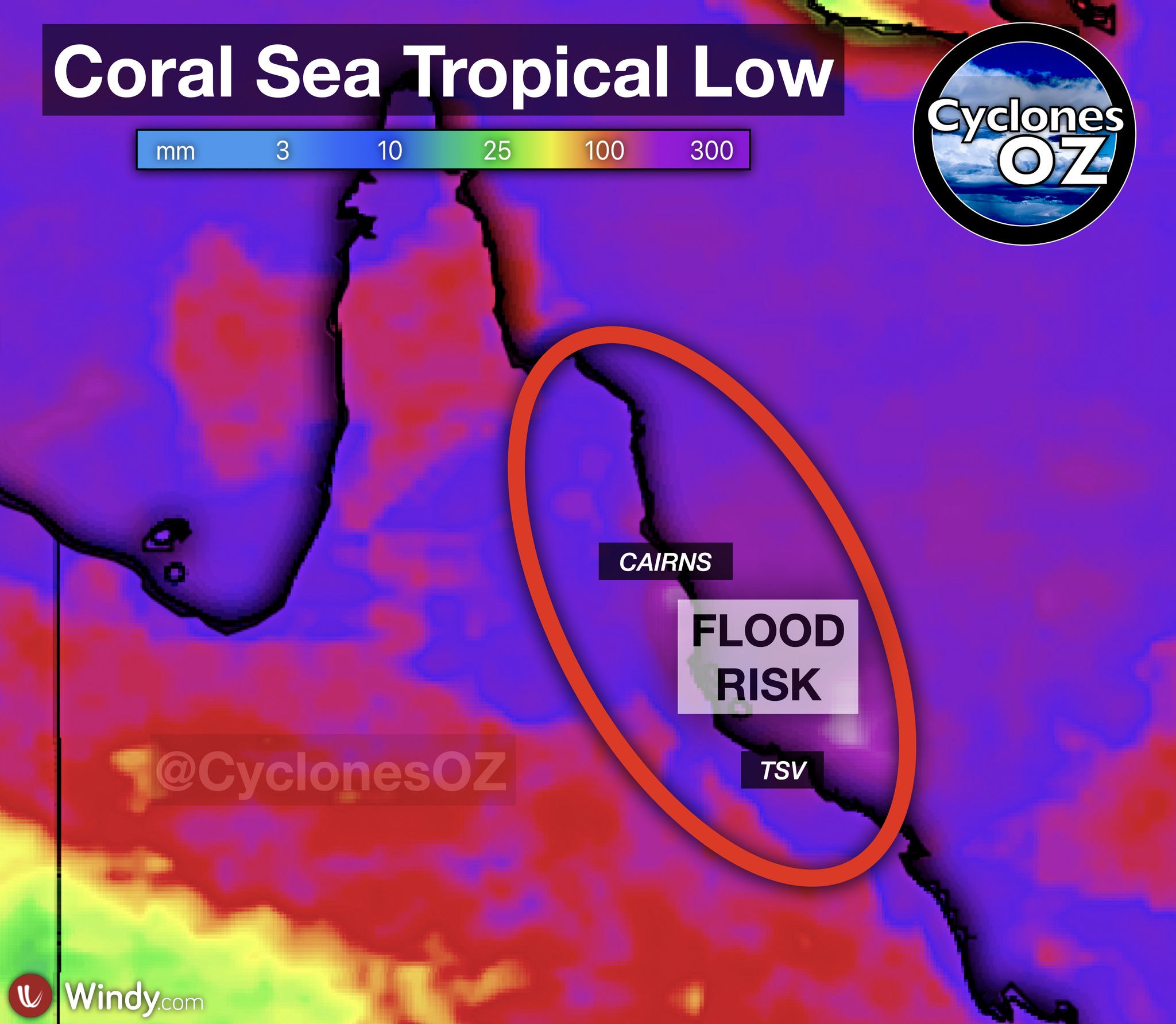 cyclonesoz - A tropical low could bring 300-600mm to areas... | Facebook