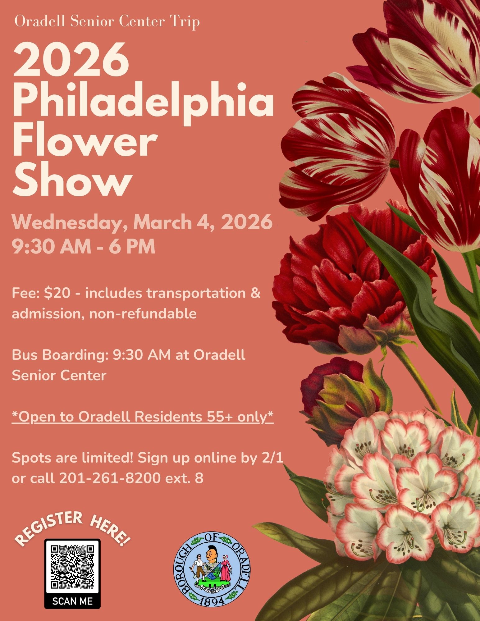 🌸🌷 Join us for a trip to... - Oradell Recreation Department | Facebook