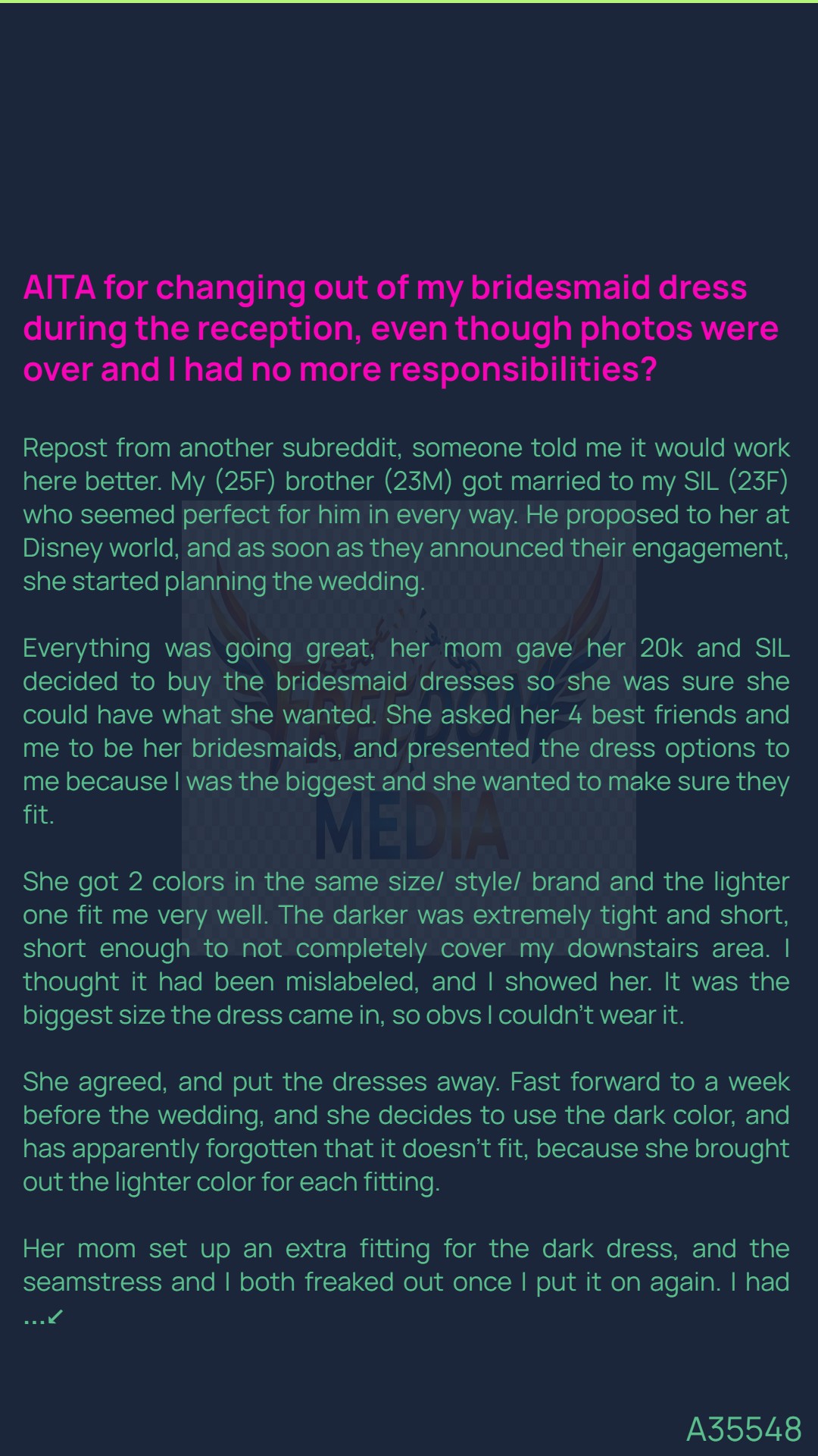 AITA for asking my bridesmaids not to change out of their dresses after the ceremony?