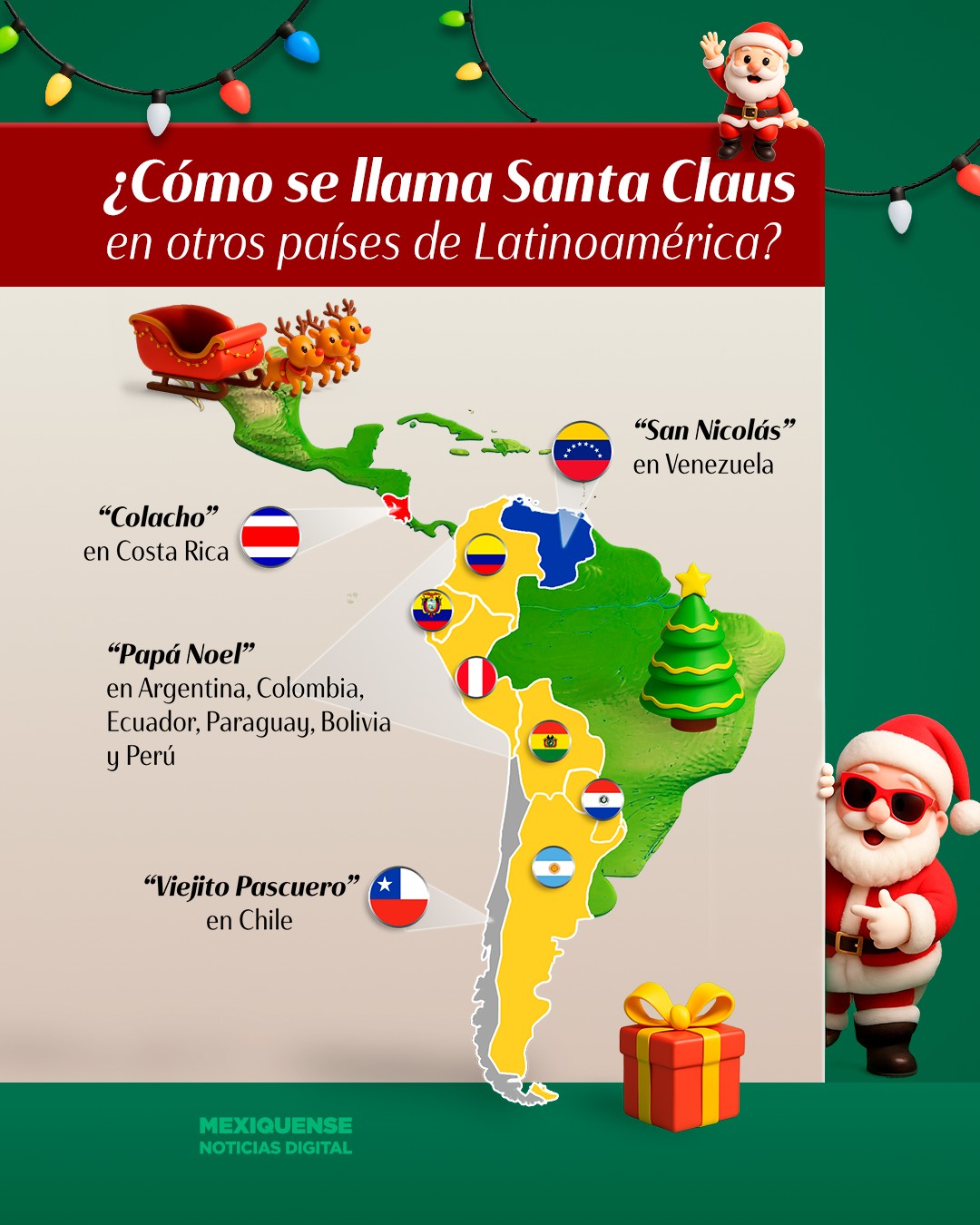 Mexiquense TV - Santa cambia de nombre según el país 🌎... | Facebook