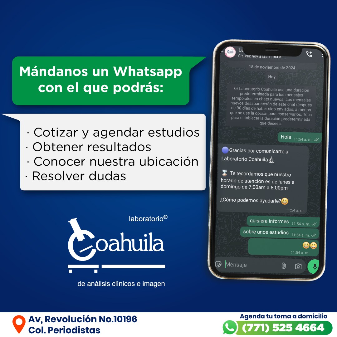 Laboratorio - ¿Ya tienes nuestro whatsapp? Escríbenos y conoce todo con ...