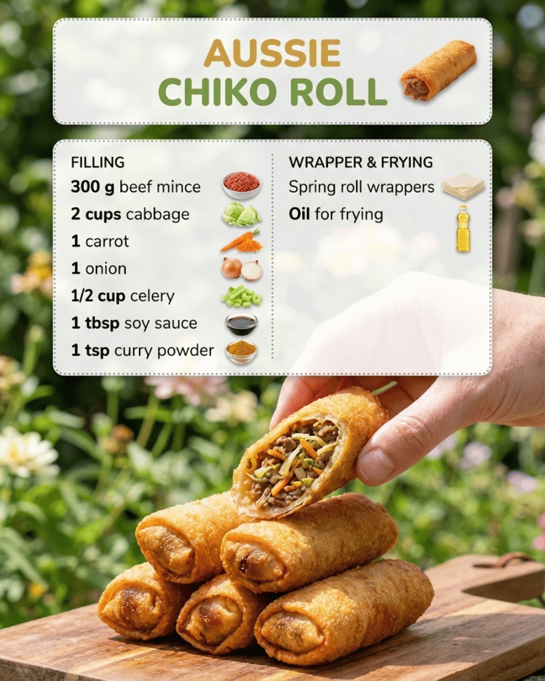 Aussie Chiko Roll : Crispy, Savoury,... - Easy Aussie Recipes | Facebook