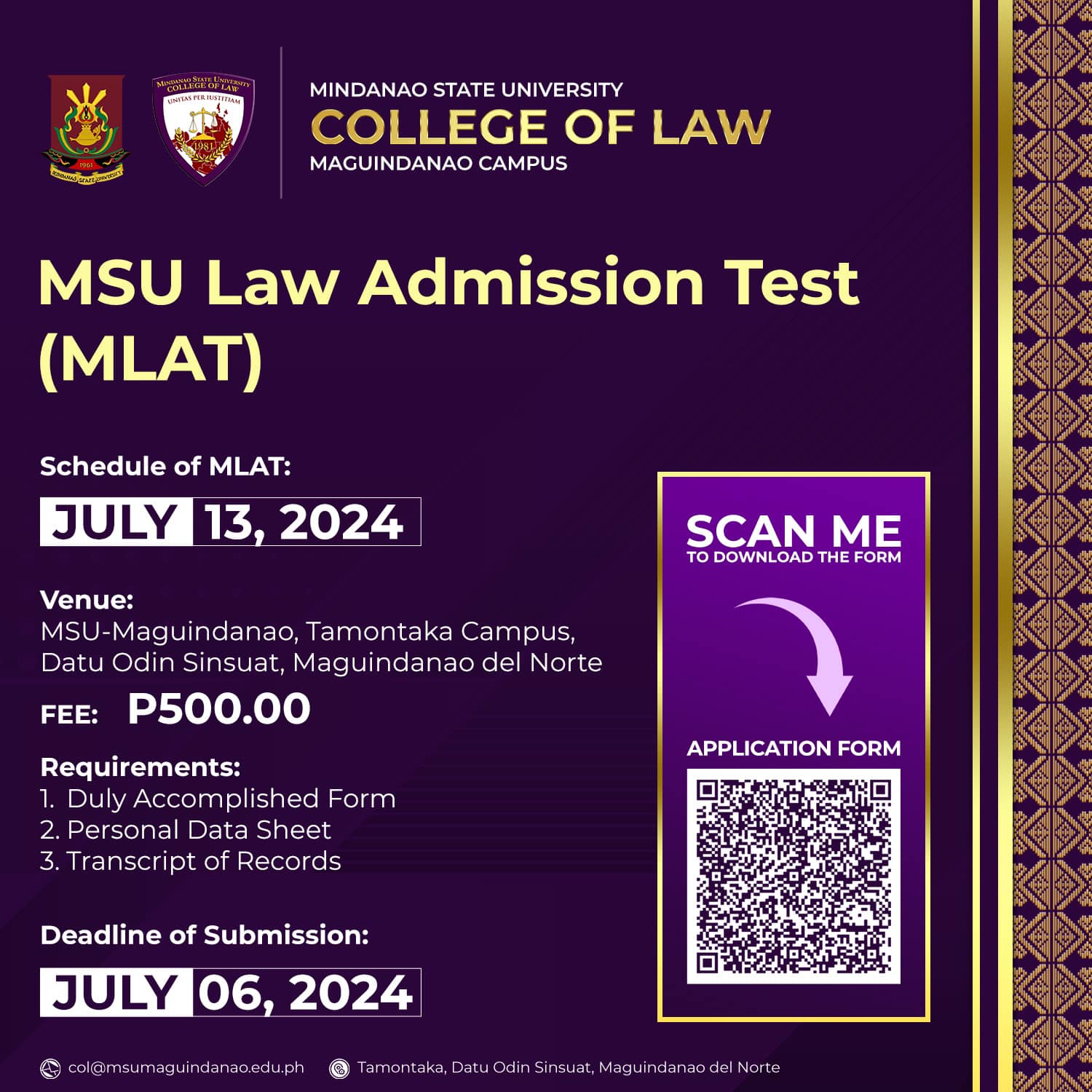 MSU - 📣 𝐑𝐞𝐦𝐢𝐧𝐝𝐞𝐫: 𝐀𝐩𝐩𝐥𝐢𝐜𝐚𝐭𝐢𝐨𝐧 𝐃𝐞𝐚𝐝𝐥𝐢𝐧𝐞 𝐀𝐩𝐩𝐫𝐨𝐚𝐜𝐡𝐢𝐧𝐠 This is a reminder ...