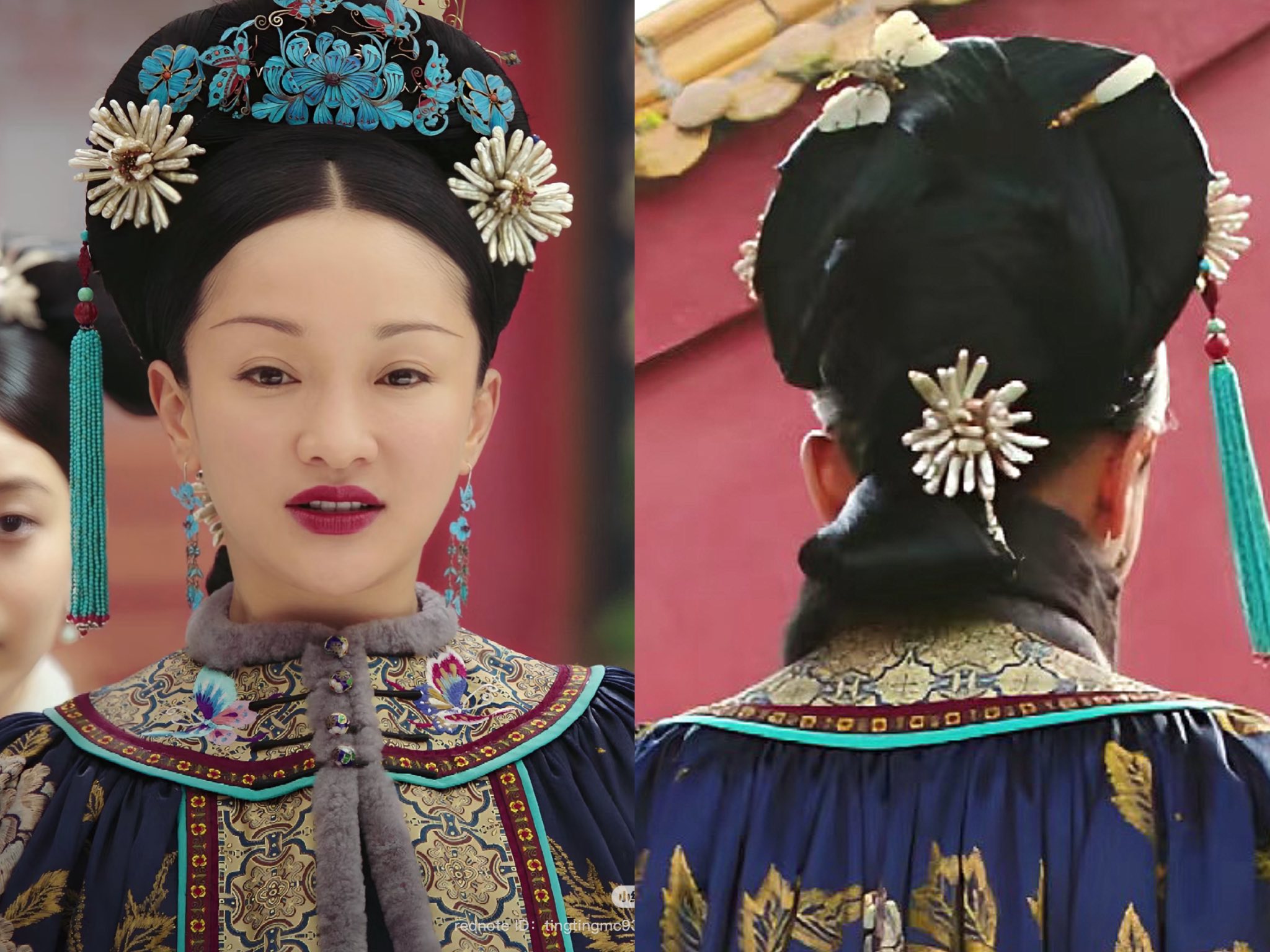 Hậu - hoa cúc lệch bên phải, bướm lệch bên trái, vì bên trái là chỗ của ...