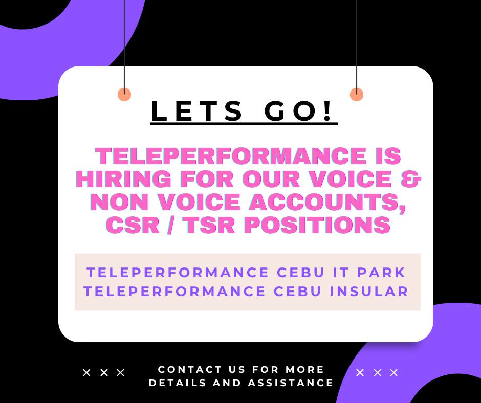 CEBU JOB HIRING NOW 2024-2025 | ⚠️ **Teleperformance is now hiring ...