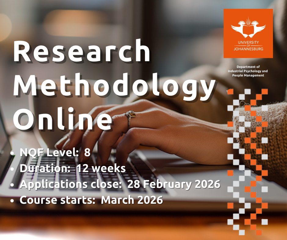 UJ - 🚨 APPLICATIONS NOW OPEN 🚨 RESEARCH METHODOLOGY ONLINE 📚 Credit ...