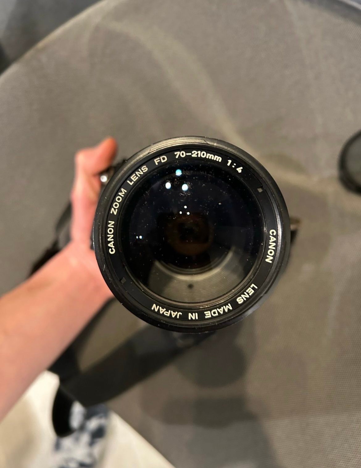 Canon A-1 camera with 70-210mm lens for weekend shoot