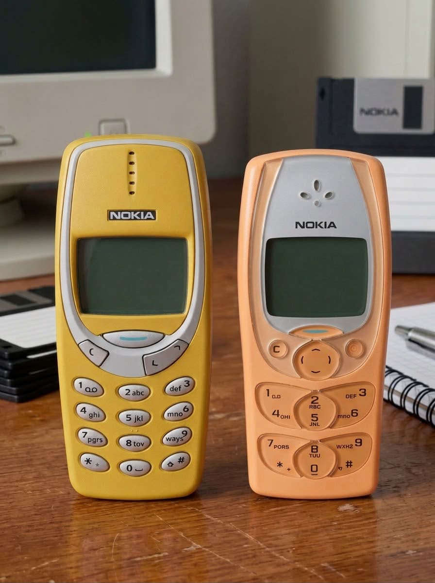 Yellow Nokia 3310 💛 and Melon Orange Nokia 2300 🧡