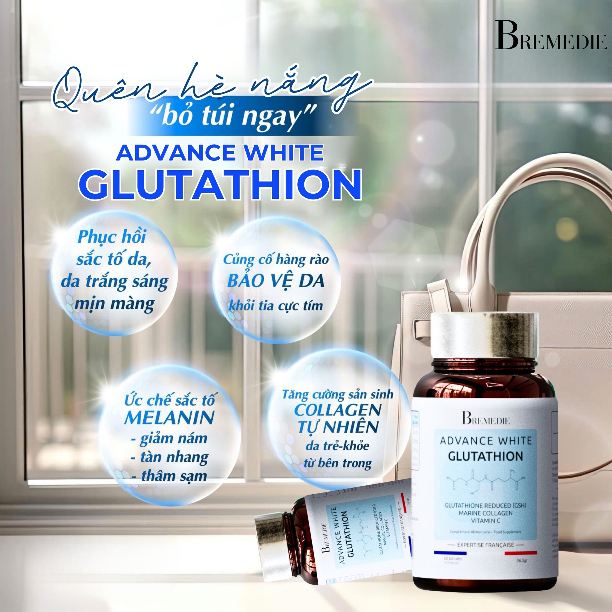 bremedie advance white glutathione skin:dry Ghc Ku 100mg Peptide Size:31 Day Supply - SUB