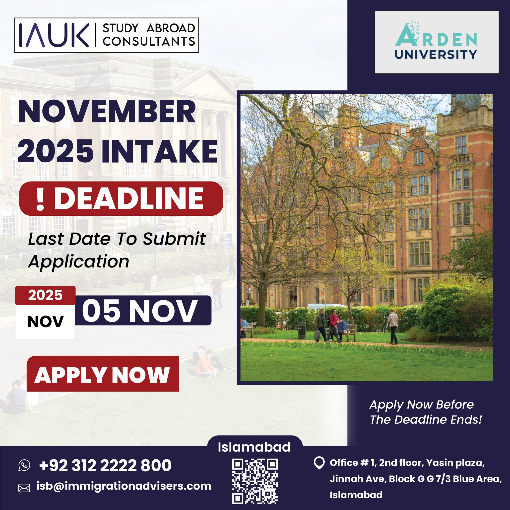 ⏰🚨 Deadline... - IAUK Islamabad - Study Abroad Consultants | Facebook