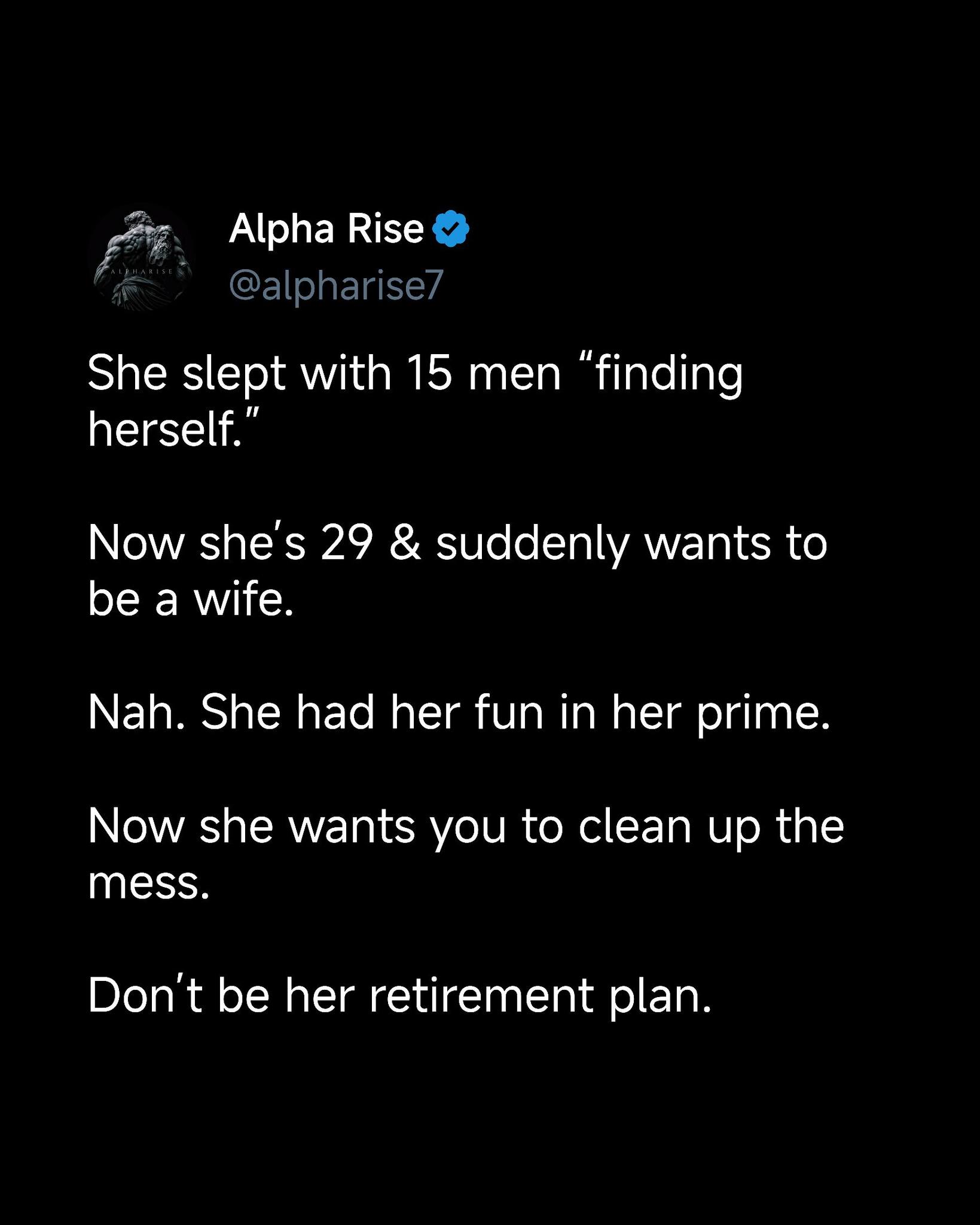 Alpha - If someone spent years chasing chaos, don’t let urgency rush ...