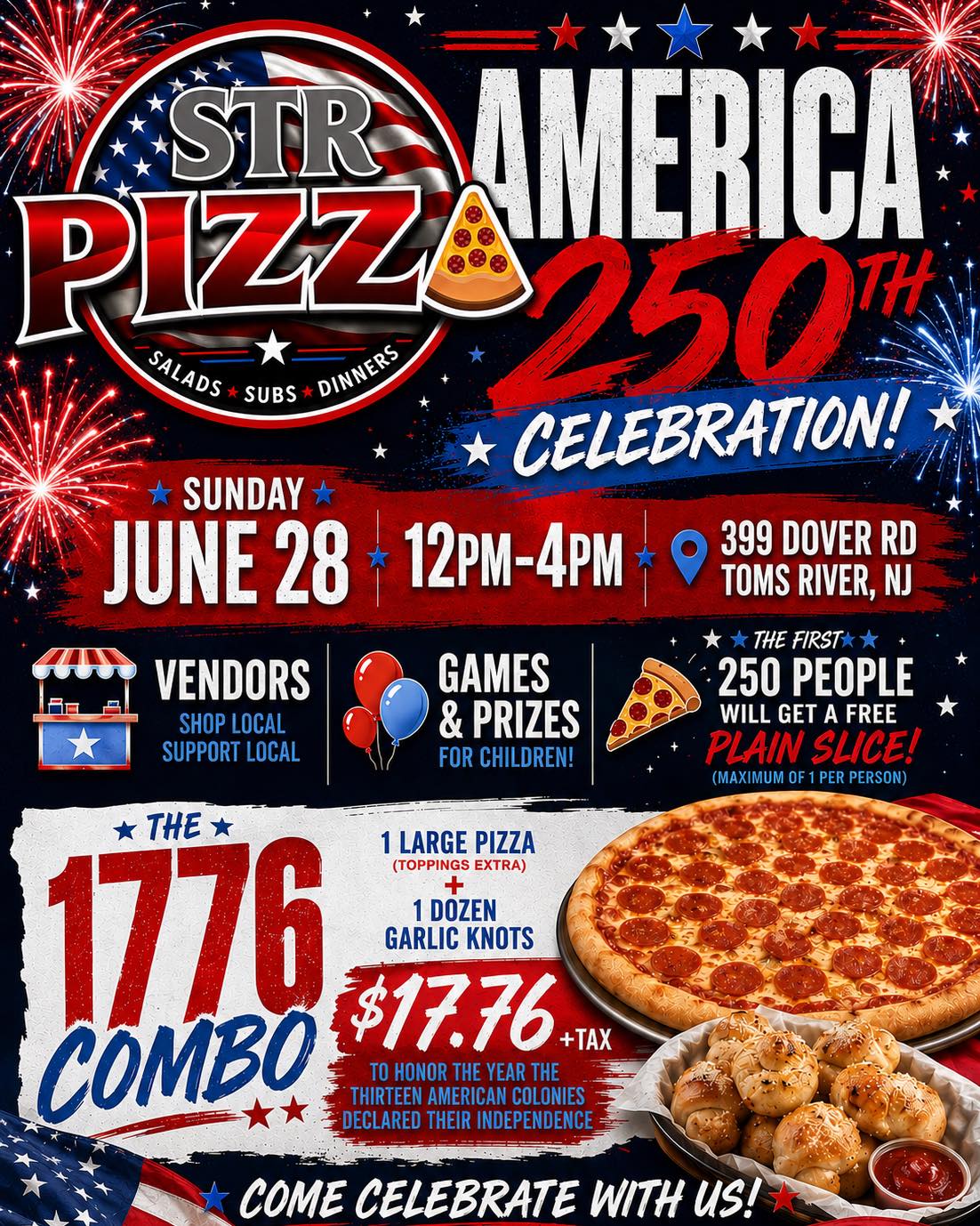 Happy Joe's Pizza & Ice Cream is celebrating America's 250th