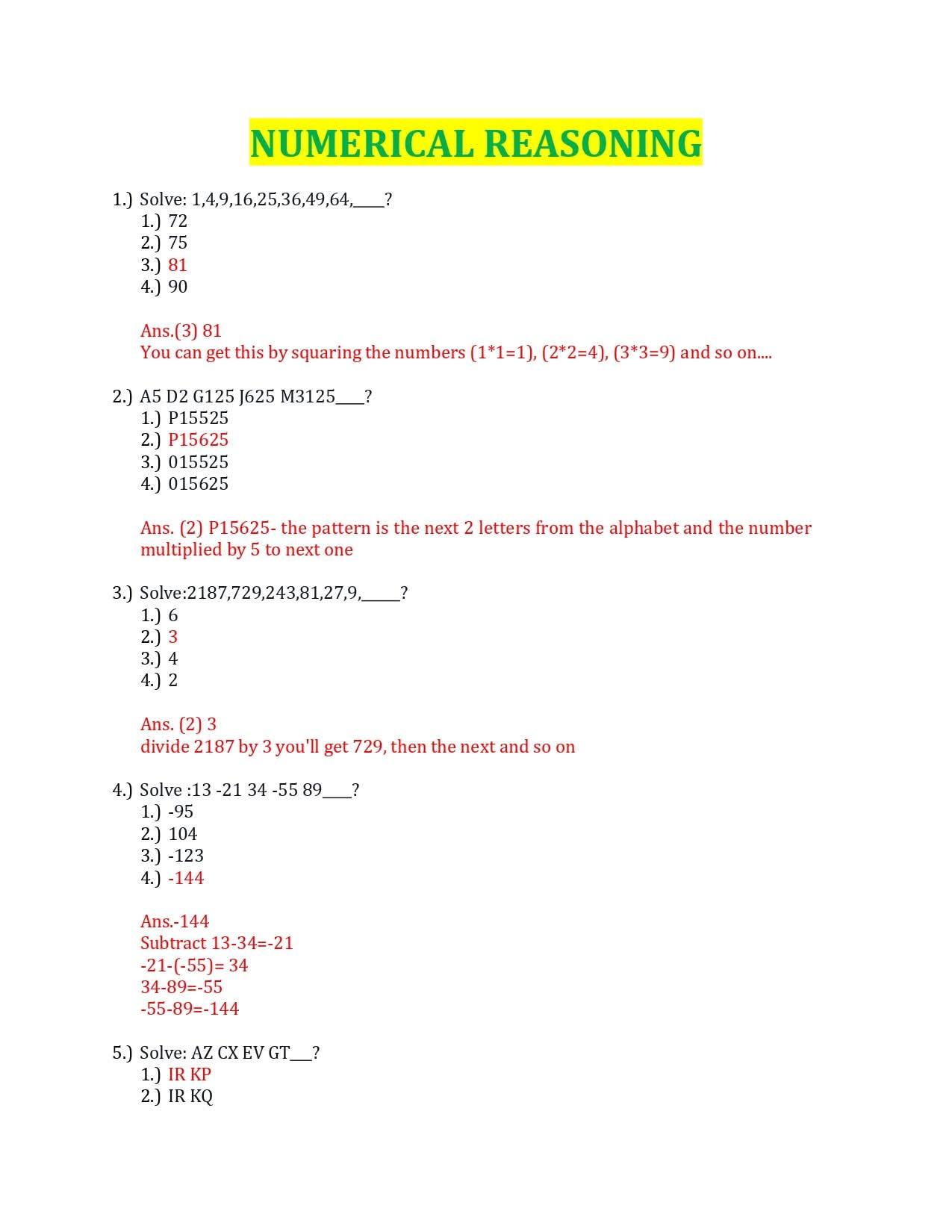 CSE NUMERICAL REASONING REVIEW - Civil Service Exam Updates | Facebook