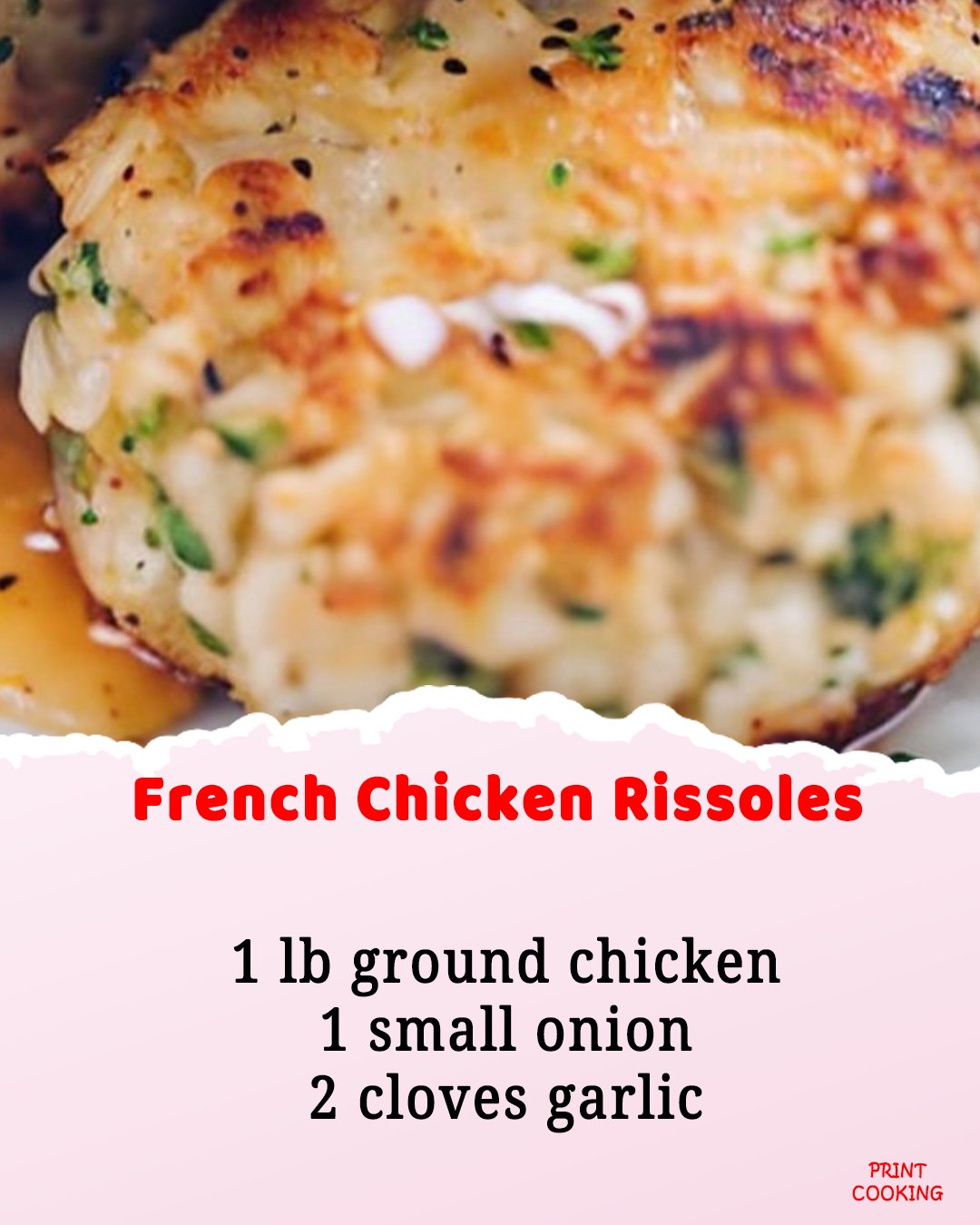 PrintCooking | 🍗 French Chicken Rissoles | Facebook