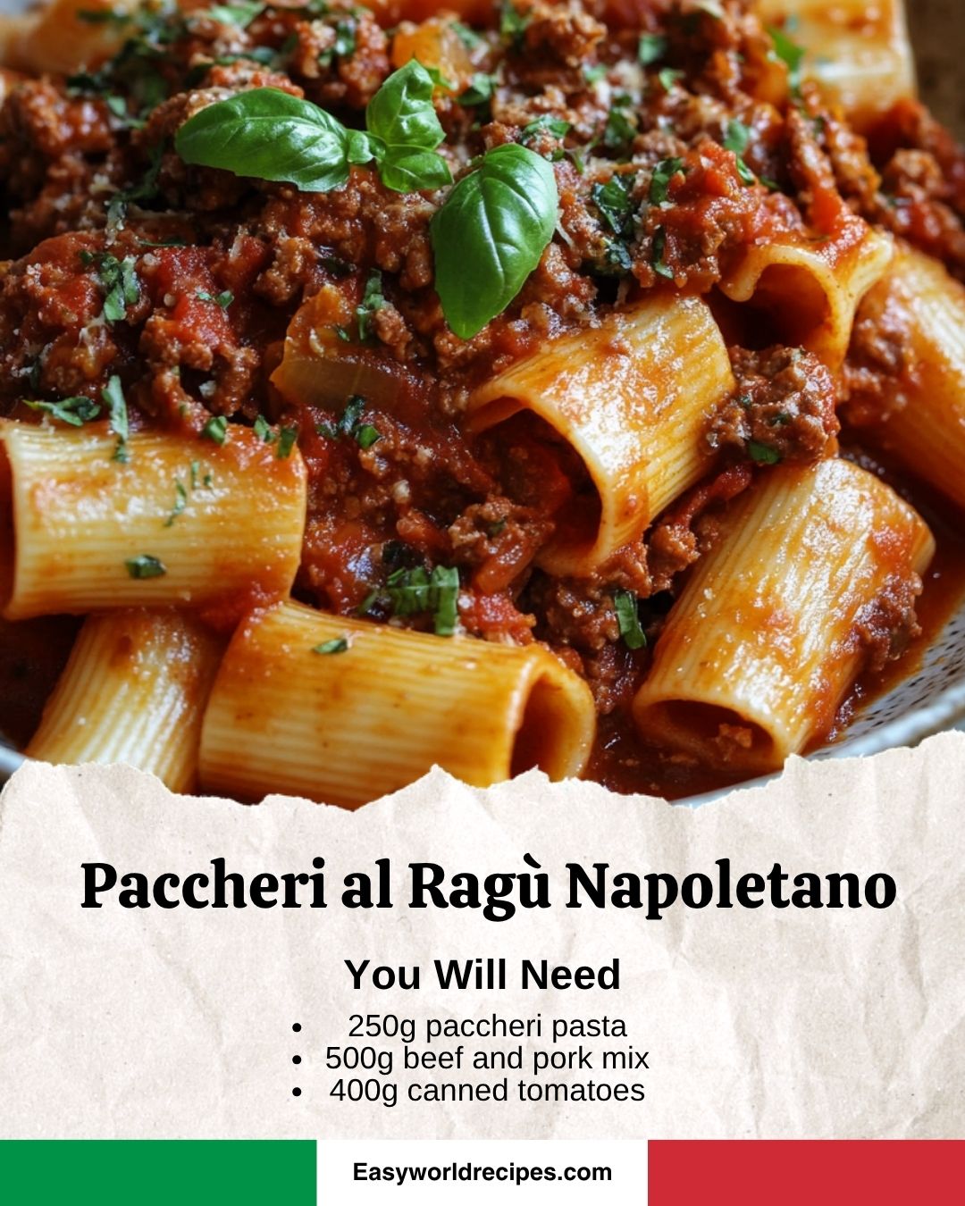 Italian Feast - 🍖🇮🇹 Paccheri al Ragù Napoletano... | Facebook