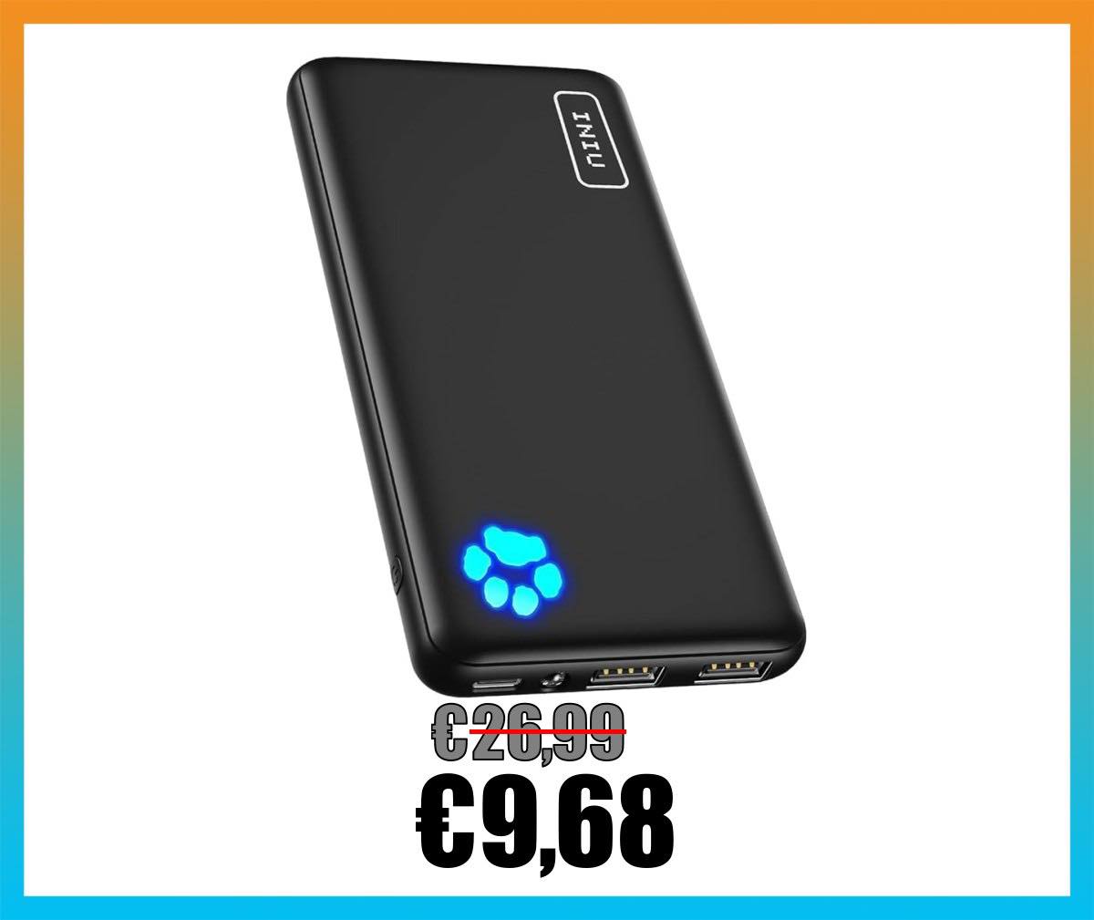 Power Bank Magnetico Sottile 5000mAh Con Ricarica Wireless 15W E USB-C 22.5W – Per IPhone 16/15/14/13