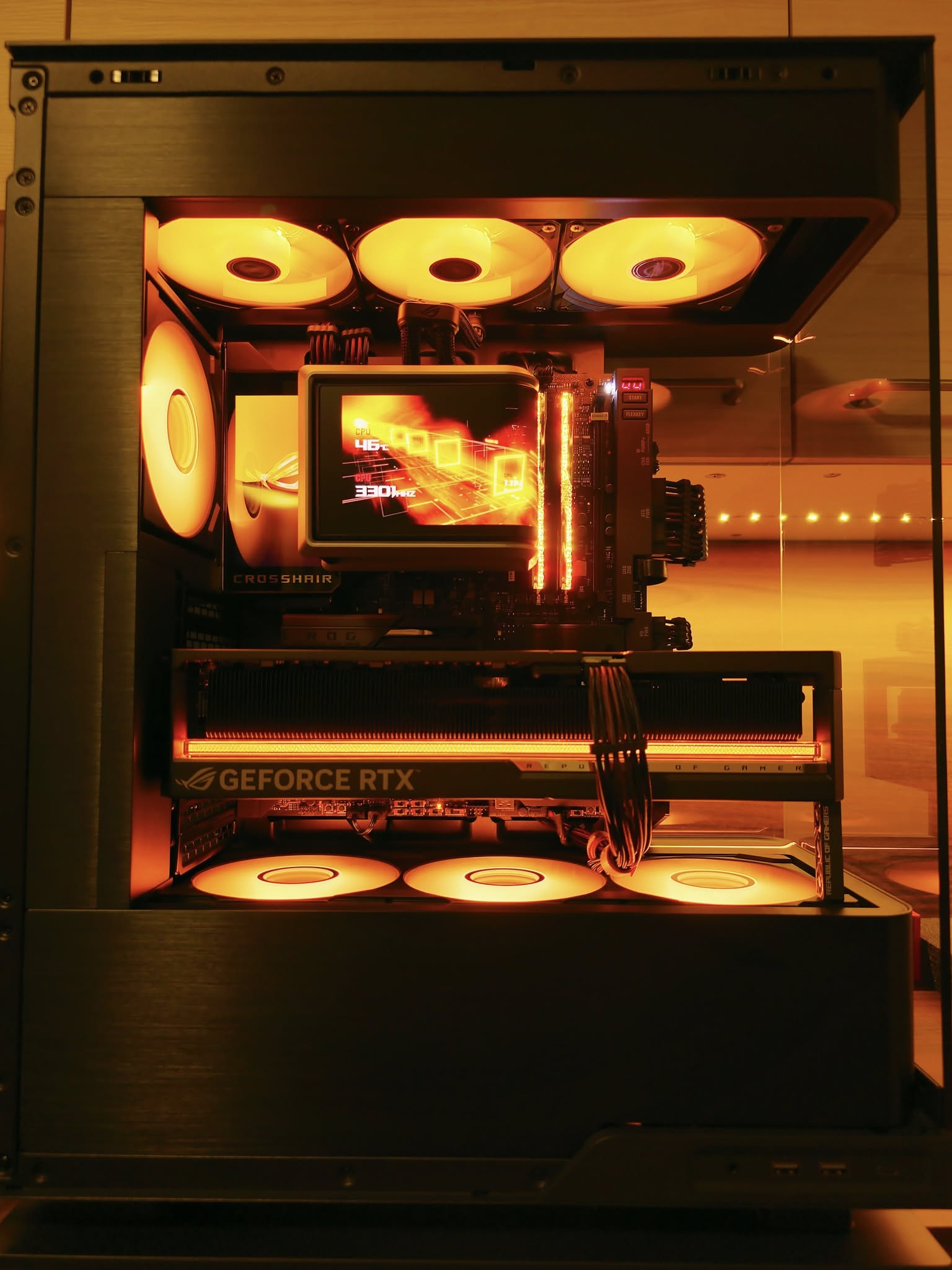Asus rog gaming rig with ryzen 9950x3d and trident z5 royal neo