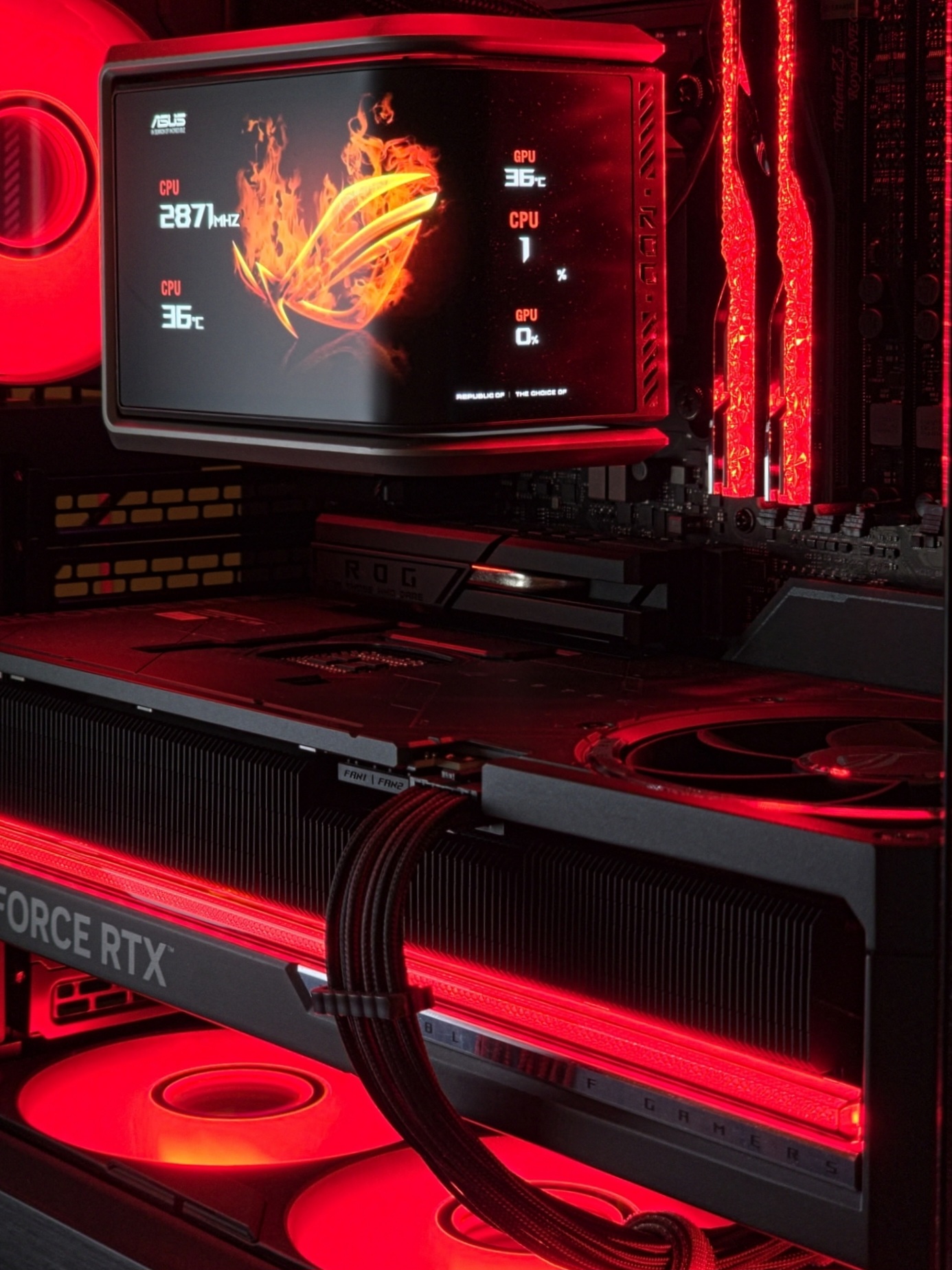 Asus rog gaming rig with ryzen 9950x3d and trident z5 royal neo
