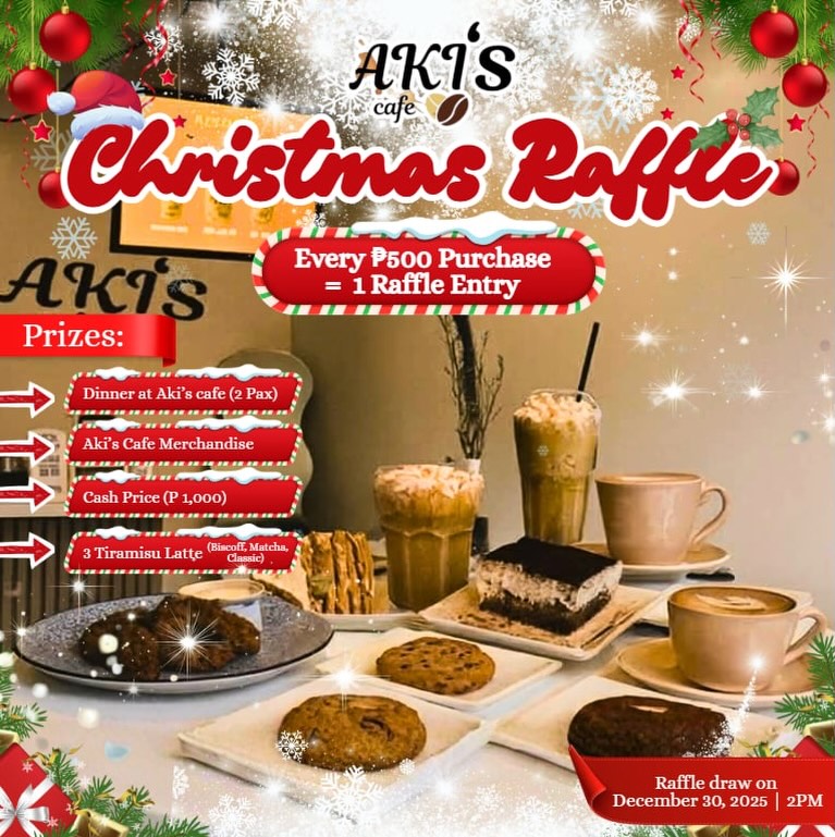 AKI’S - 🎄 Aki’s Café Christmas Raffle is ON! 🎁 The more you sip, the ...