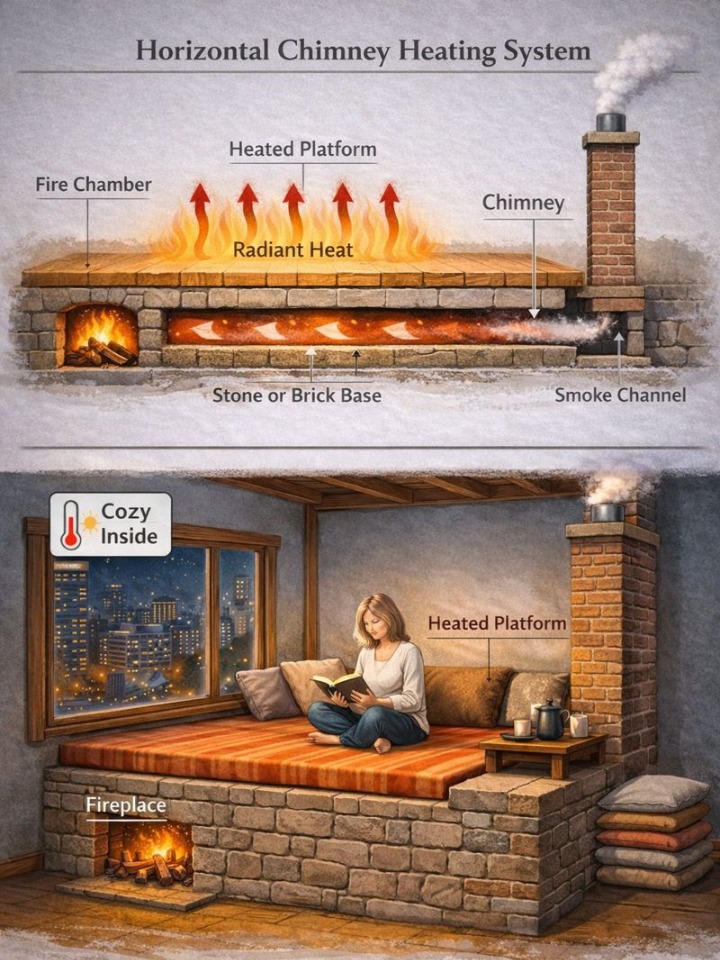 Grandma’s - 🏠🔥 A Heated Bed Powered by Fire: How a Horizontal Chimney ...