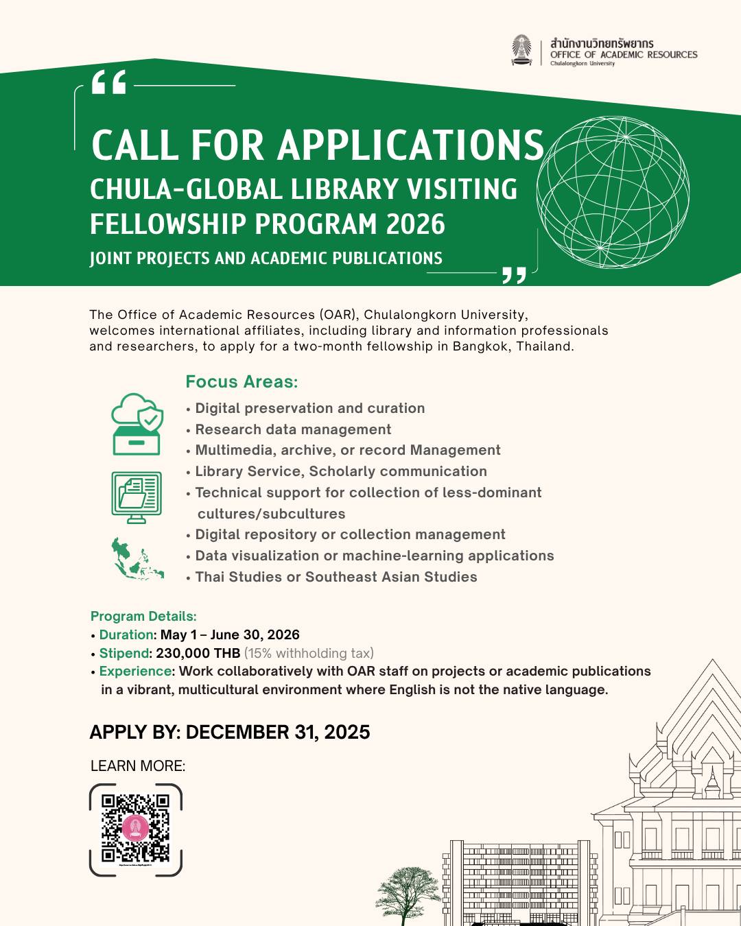 The Filipino - Call for applications from the Chulalongkorn University ...