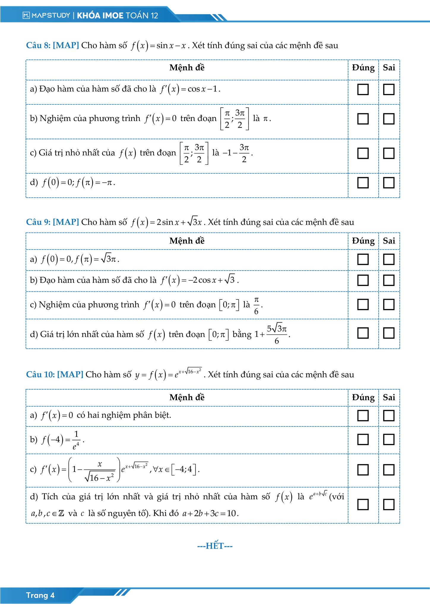 Tổ... - Tổ Toán Mapstudy - Chuyên luyện thi Toán 10,11,12