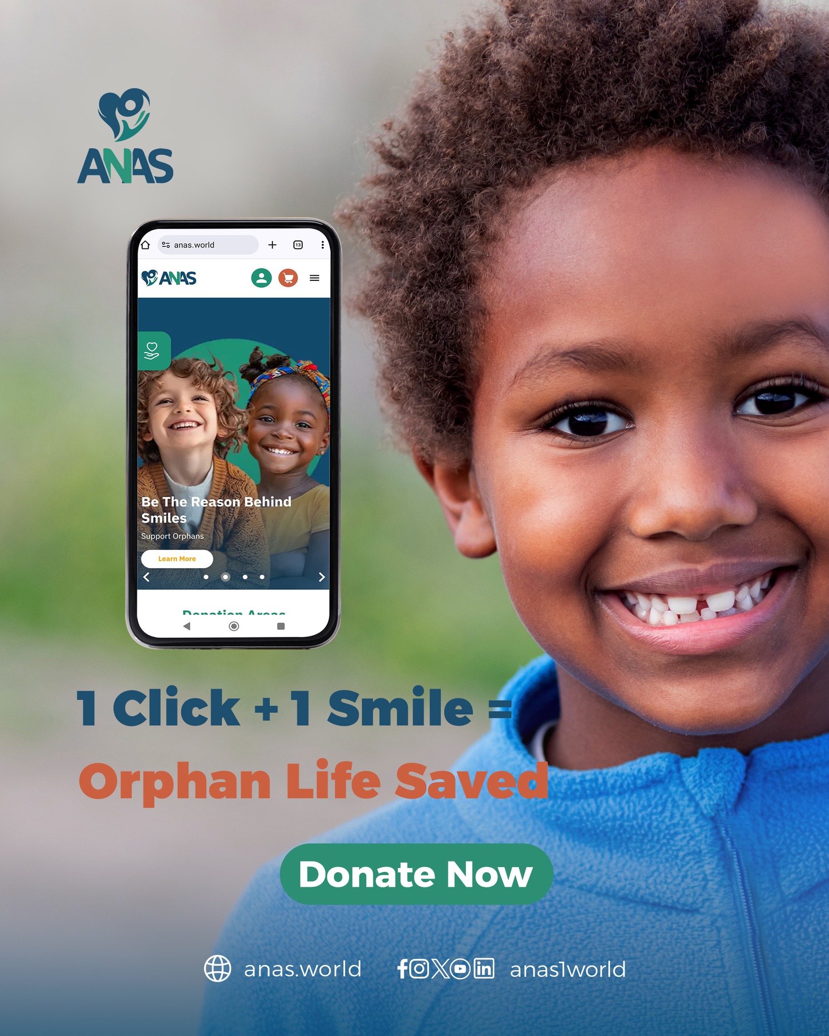Anas World - 🟢 One click from you can change an orphan’s... | Facebook
