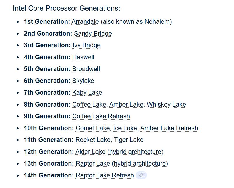ကွန်ပျူတာ ပြဿနာများ ဖြေရှင်းရာ | Intel CPU Generationျ and Code Names မ ...