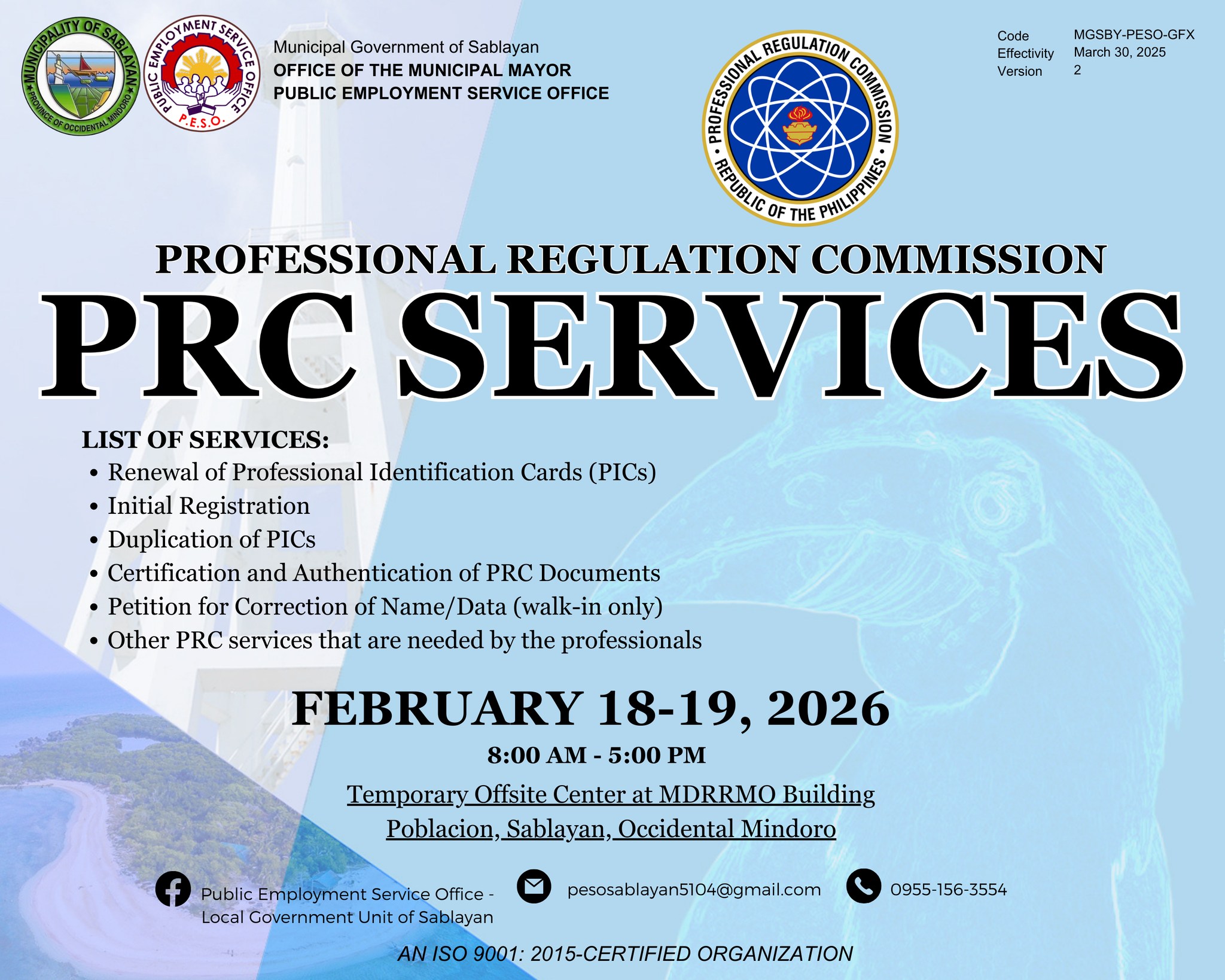 Office of the Quality Management System | Sablayan