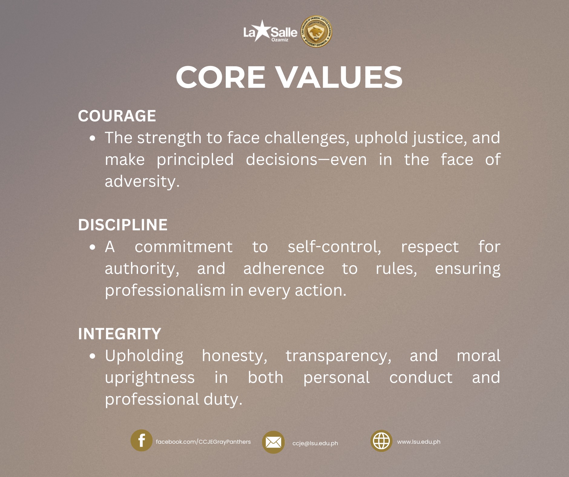 LSU College of Criminal Justice Education-Student Council | Ozamiz