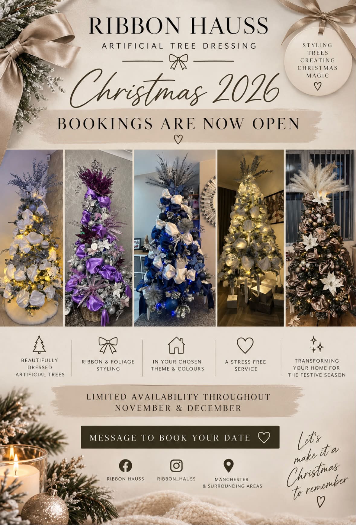 christmas tree dressing service Ribbon Hauss services 2026 CP1