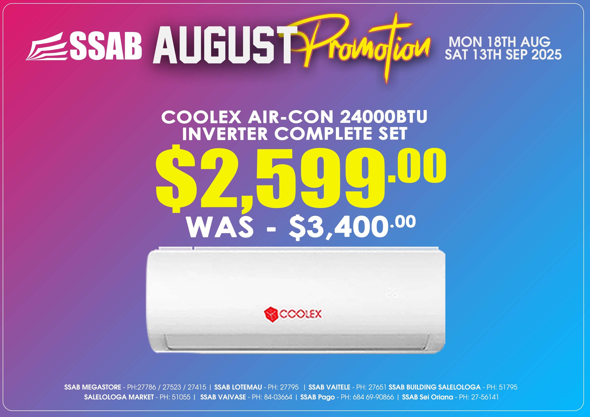 SSAB APIA SAMOA - 🌬️ Beat the heat with the Coolex... | Facebook