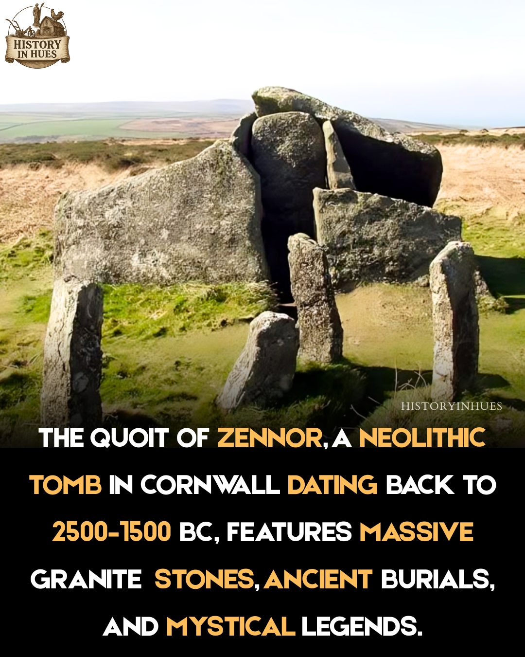 History - The Quoit of Zennor, located near the rugged coast of ...