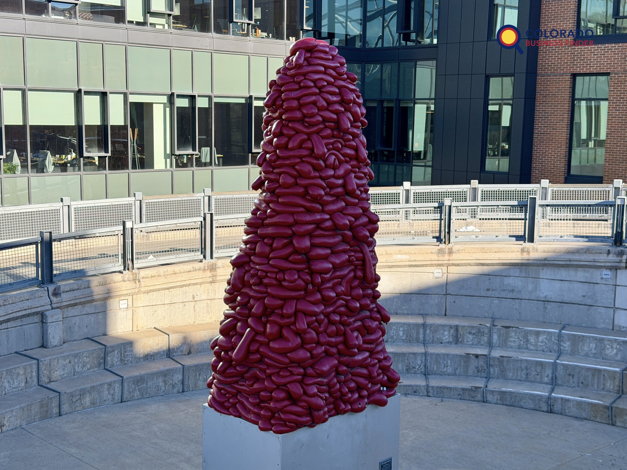 National Velvet” is a 20-foot red sculpture created by Denver