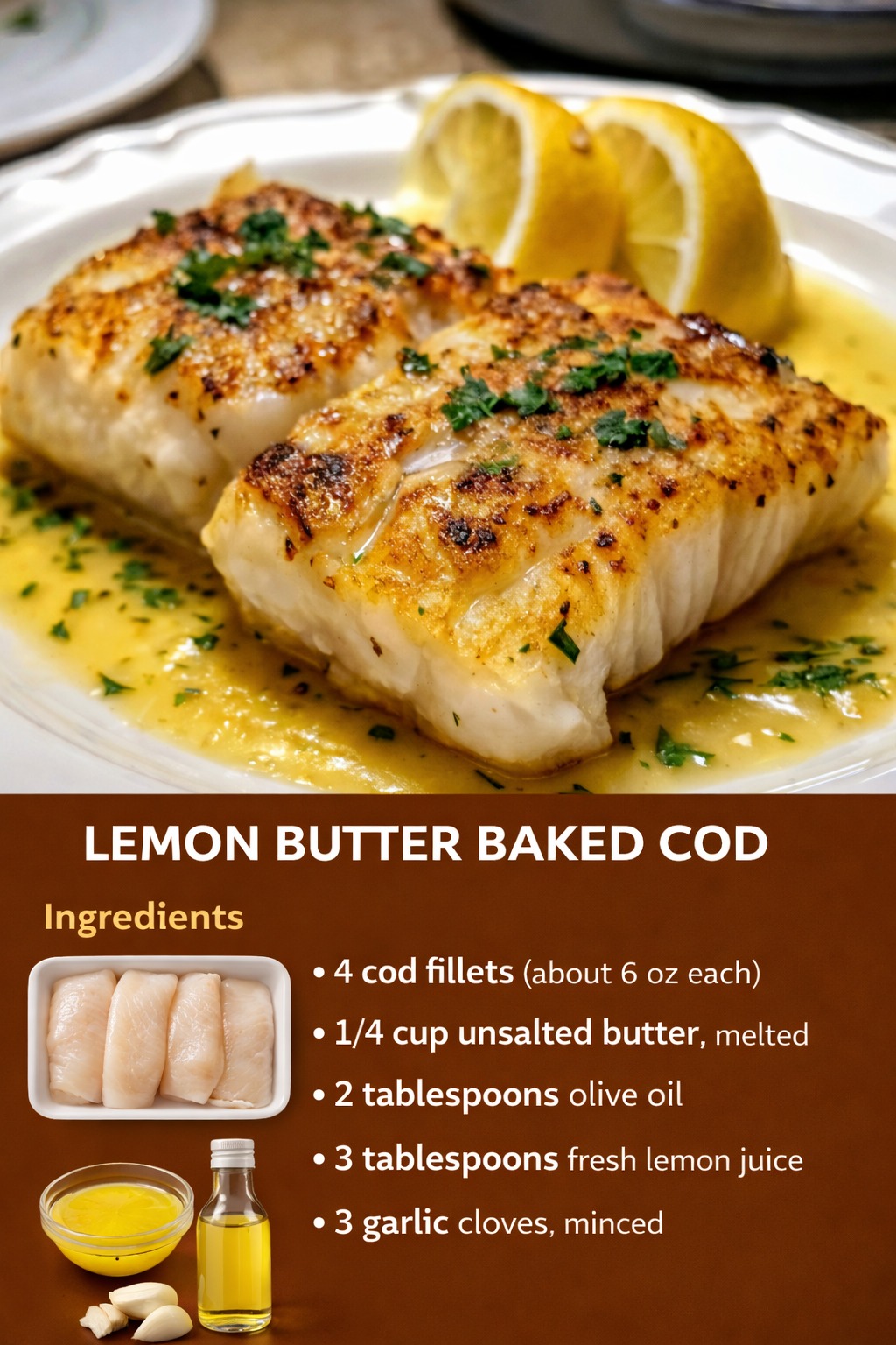 Lemon Butter Baked Cod... - Easy Dinner Recipes For Family | Facebook