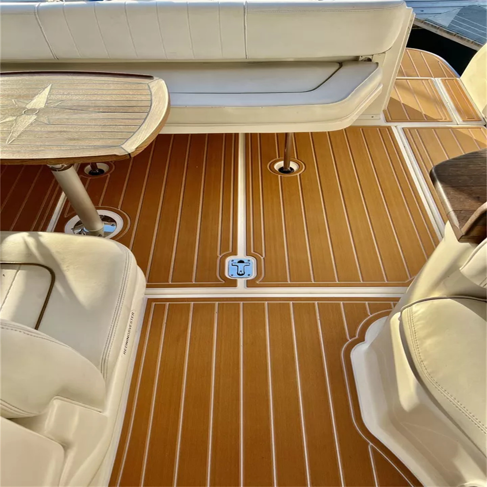 Tapis De Pont Pour Bateau Sea Ray Sundancer 1996 - EVA Teak - Plage Arrière Ou Cockpit - Neuf