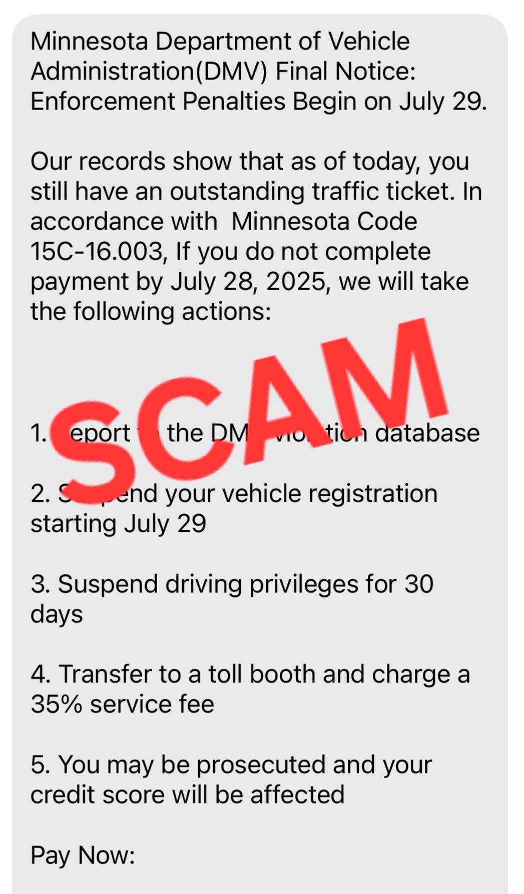 Scam alert! Fake messages are going around pretending to be from