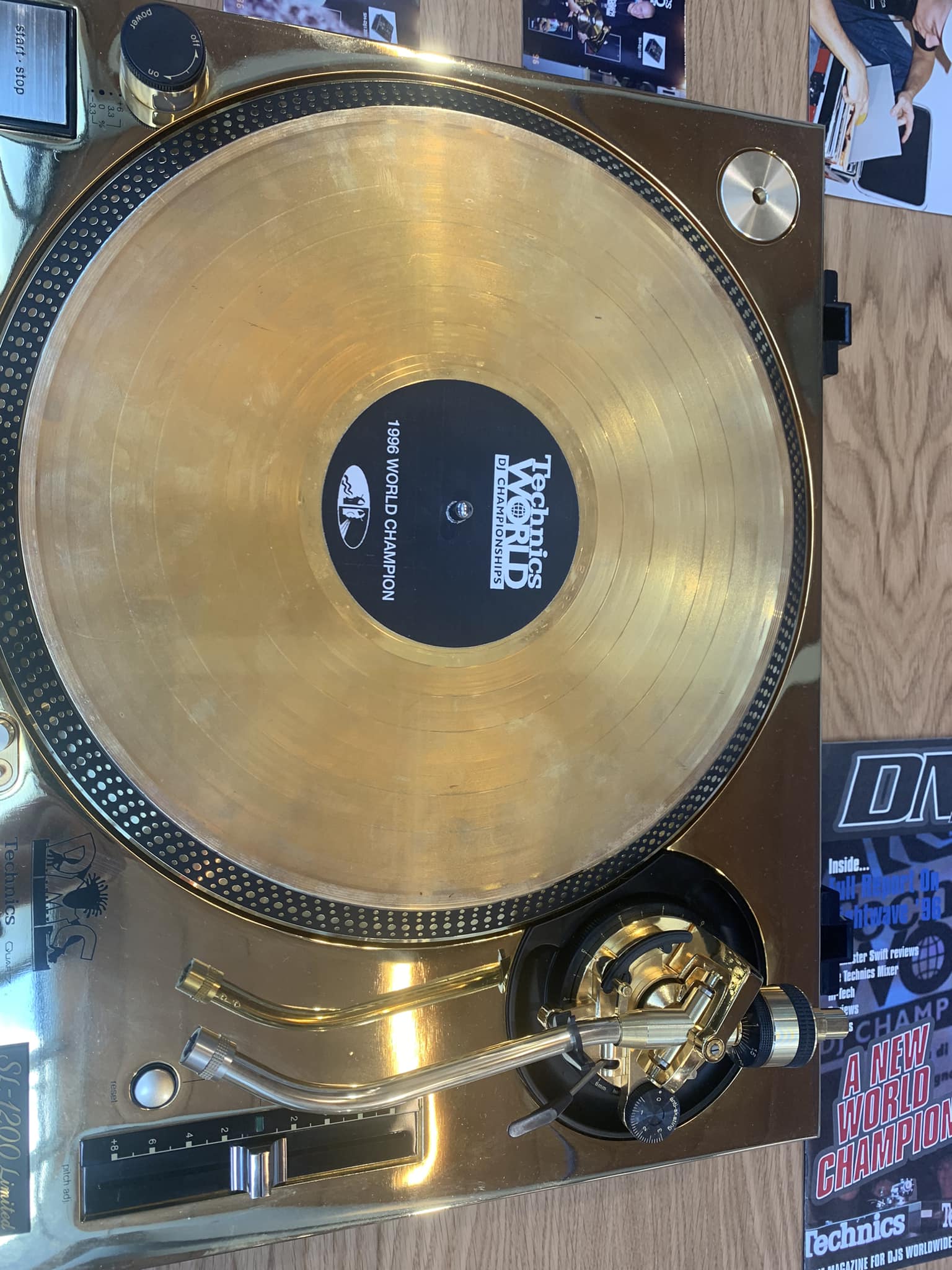 DJ Noize gold DMC championsship turntables and mixer 1996. Part of