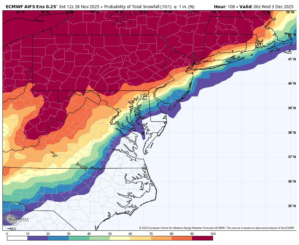 Southern - ️ The Euro AI model is highlighting the probability of 1 ...
