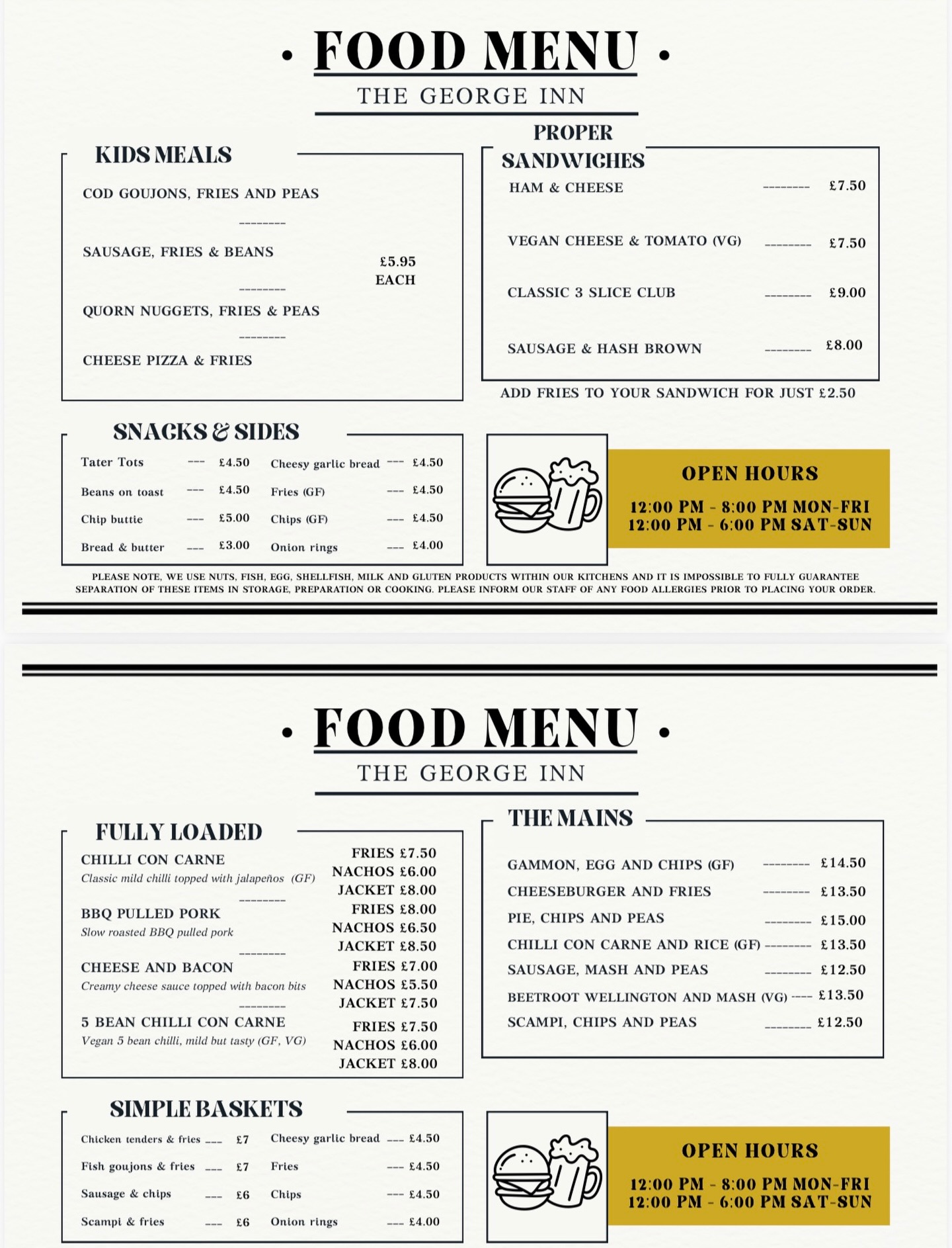 The George - It’s BACK. After a little break since December, food is ...