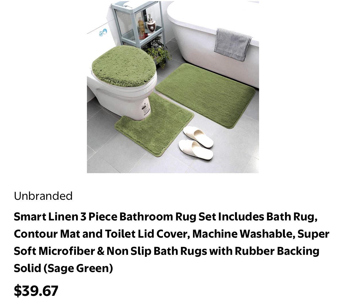 Luxury Home 3-Piece Microfiber Bathroom Rug Set – Soft, Anti-Slip Mat Set With Contour Rug And Toilet Lid Cover