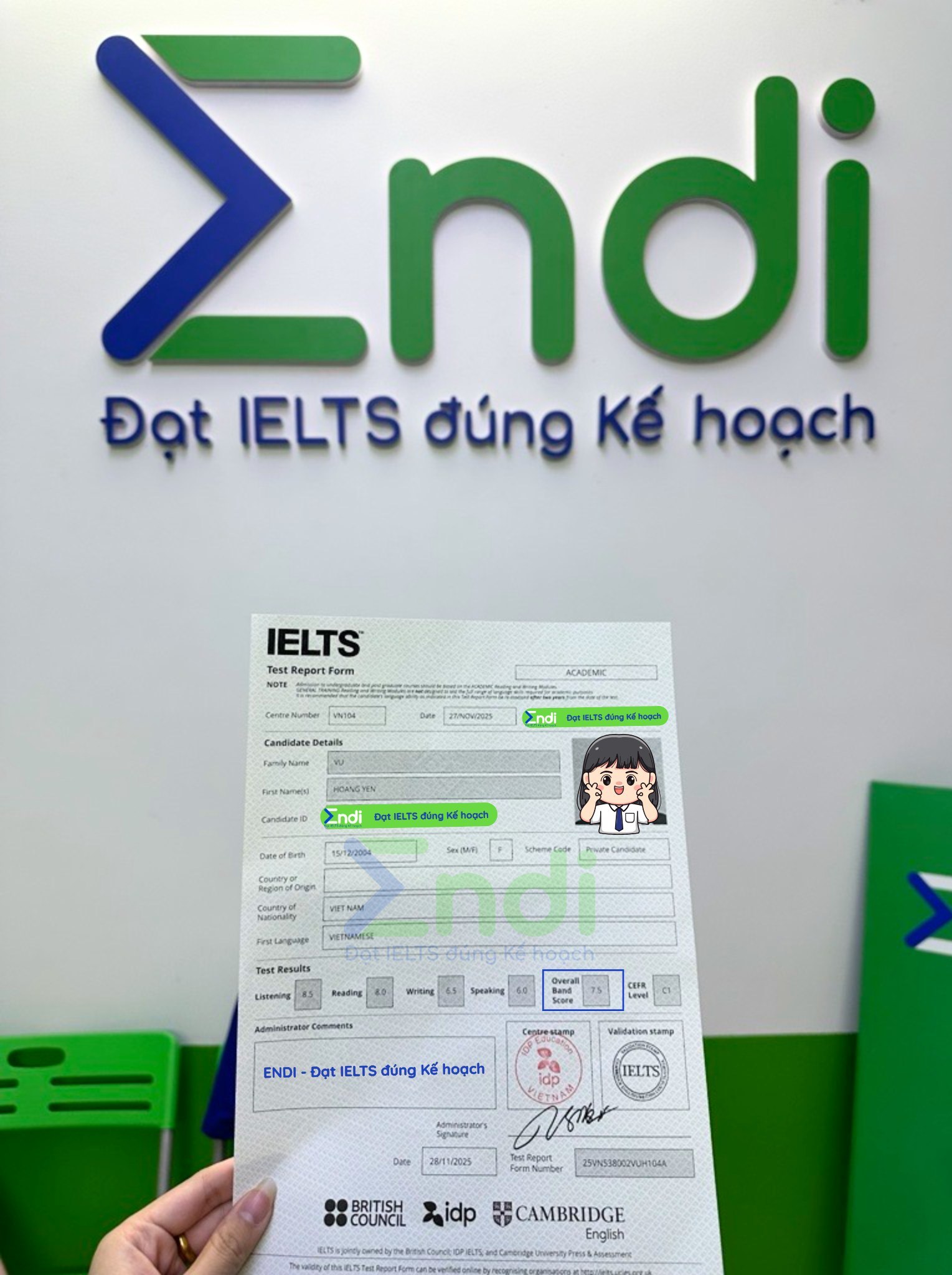 🔥TIẾN BỘ TỪNG NGÀY, ĐẠT... - ENDI - Đạt IELTS đúng kế hoạch | Facebook