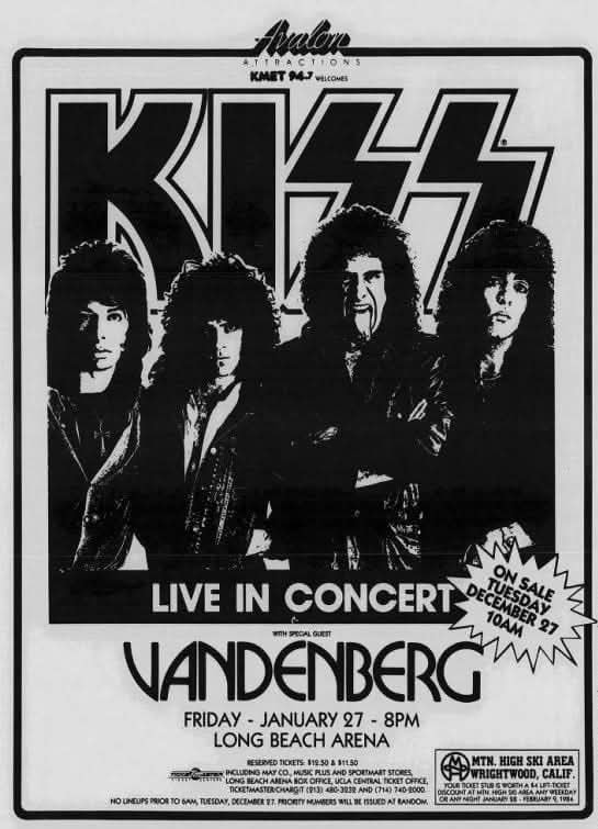 KISSTORY - January 27, 1984 - #KISS' Lick It Up Tour invaded the