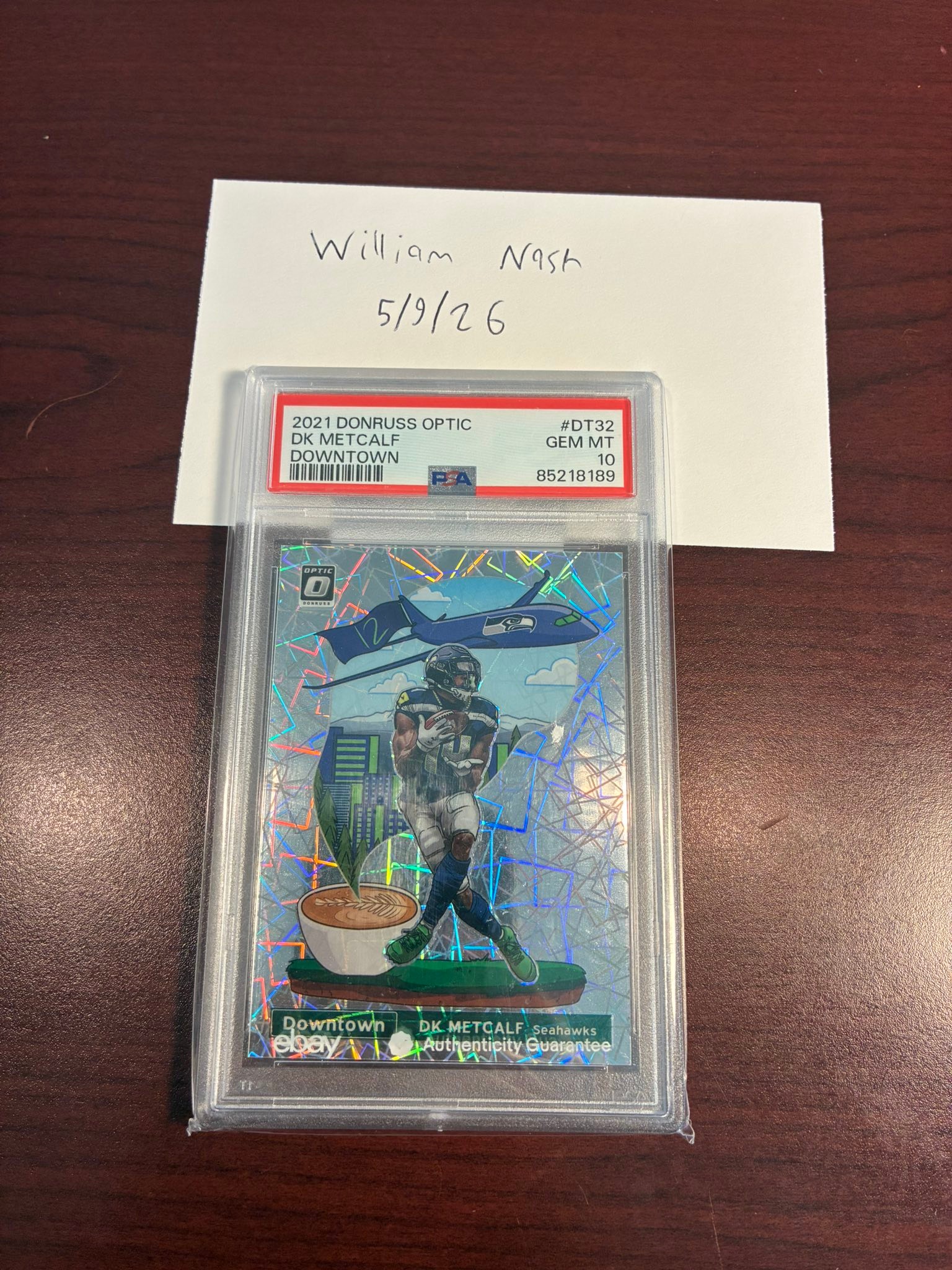 2023 Donruss Optic DK Metcalf Black Pandora Downtown # 17/25 PSA 9