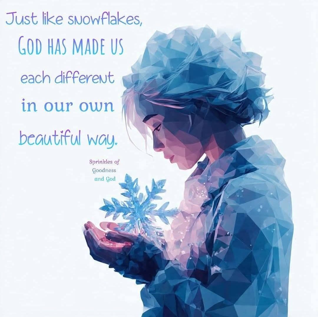 Sprinkles - Just like ️ snowflakes, God has made us each different in ...
