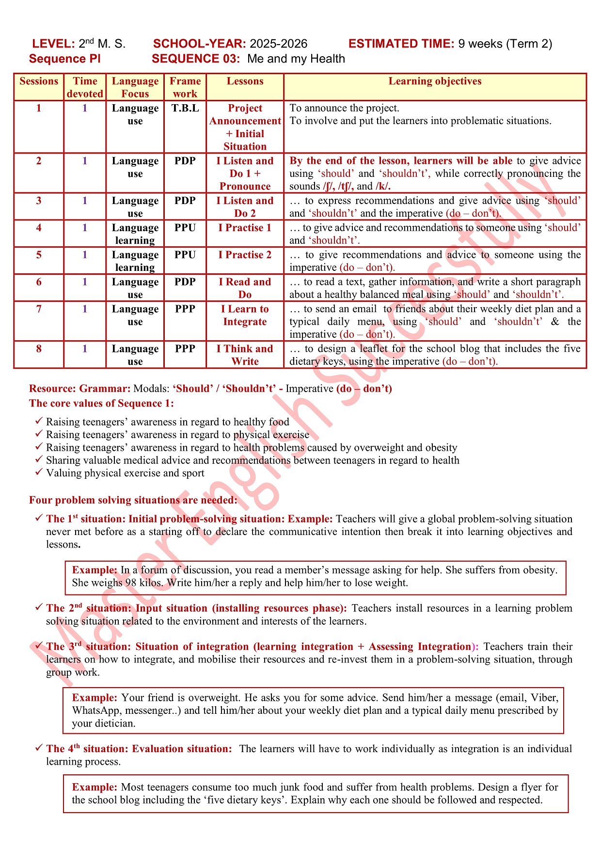 جميع دروس المقطع الثالث،... - Master English Successfully | Facebook