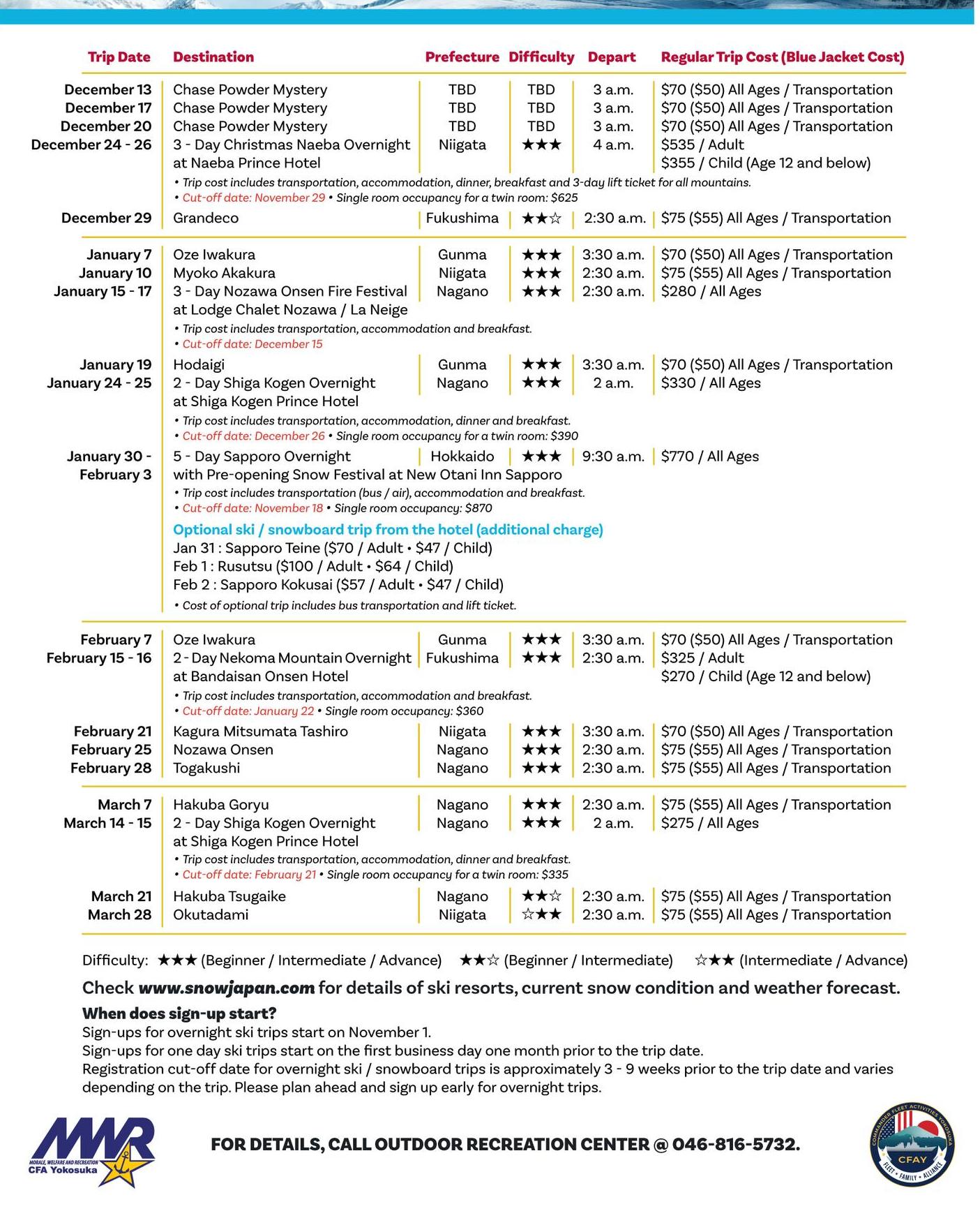 CFAY - Ski season is ON at CFAY! The Yokosuka Outdoor Recreation Center ...